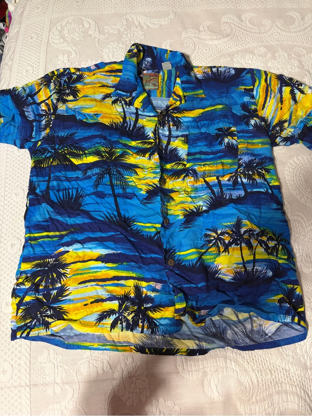 Pineapple Connection Tropical Palm Short-Sleeve Shirt Large Unisex travel